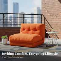 2-in-1 Design Foldable Floor Sofa Bed Minimalist design Adjustable Floor Lounger Space-Saving Lounge Chair Thickly Padded for Apartment Dwellers, Students, Young Adults, Bedroom, Balcony, Dorm Room, paleice