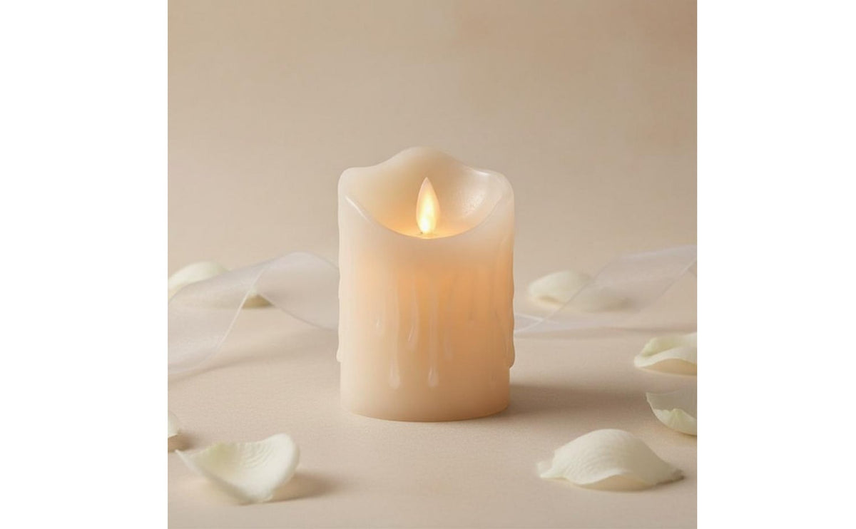 LED Candle to Use Swinging Pillar Candle Adjustable Brightness Beeswax Candles for Wedding, Christmas, Restaurant