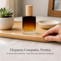 15ml Portable Square Glass Perfume Atomizer with Wooden Cap, Refillable Travel Spray Bottle