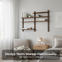 Space-Saving Multi-Tier Hanging Shelf minimalist design Multi-Tier Floating Shelf adaptable Wall-Mounted Rack Sturdy and long-lasting for Apartment Dwellers, Decor fans, Living Room, Bedroom, Office, Hallmethod