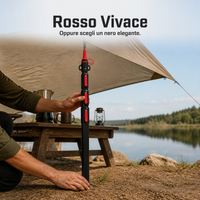 Telescopic Aluminum Tarp Poles for Outdoor Camping and Awnings, Square Tube Design