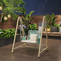 Hanging Swing Chair with Stand Cushioned Swing Chair with Stand Shaded Furniture for Adults, Backyard, Garden, Balcony