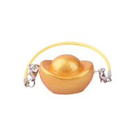 With Hanging Strap Chinese Gold Ingot Model Miniature Yuanbao Charm Dollhouse Wealth Charm