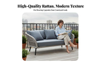 Waterproof 4-Piece Wicker Seating set Weather-Resistant Outdoor Furniture long-lasting Patio Set Comfortable paddings for Adults, Families, Homeowners, Garden, Terrace, Balcony, rearyard