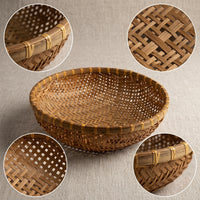 Handwoven Bamboo Basket Fruit Tray Storage Organizer