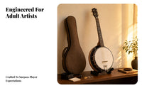 Two-Tone Finish Rosewood Resonator Banjo Chrome Hardware 5-String Banjo White Drumhead