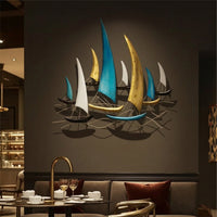 Metal Sailboat Wall Art Modern Sailboat Wall Artistic and Simple to Hang for Entryway