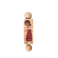 Early Learning Rotating Creature Block Game Hand-Eye Coordination Wooden Rotating Rattle Educational Creature Rotate Blocks Easy to Hold for Babies, Toddlers, Nursery, Preschool