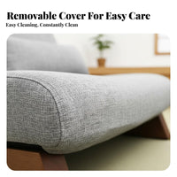 Japanese Design Reclining Floor Lounger High-Density Foam Padding Adjustable Tatami Recliner with Ottoman Ergonomic Design Single Sofa Armless for Adults, Students, Seniors, Bedroom, Balcony, Dorm Room, Reading Nook
