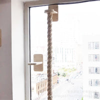 顶天立地猫爬架通天柱窗户吸盘实木玻璃窗飘窗免打孔墙壁式猫跳台
