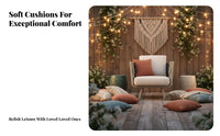 Woven Rope Armchair Weather-Resistant Woven Rope Seating Set Includes Seat Pads Outdoor Furniture for Residents, Adults, Courtyard, Balcony, Deck