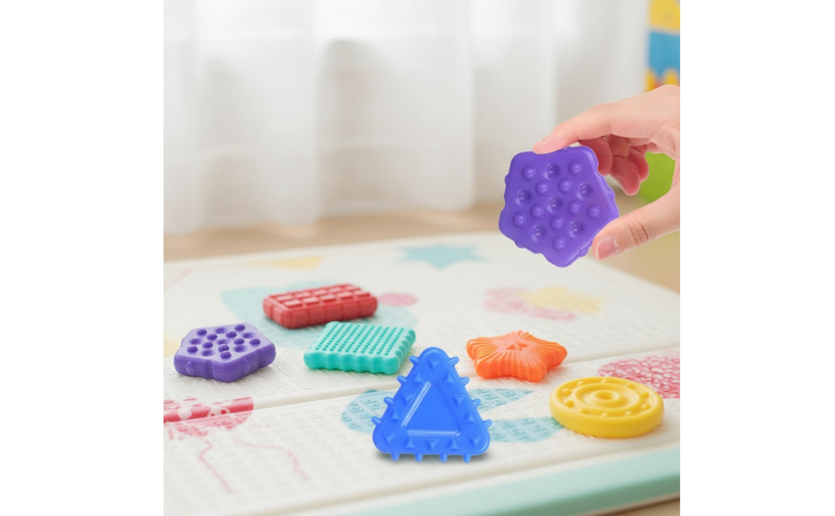 6 Pieces Soft Silicone Press Toy Textured Sensory Press Toy Flexible Stress Ball Hand-Held for Party Favors, Classroom, Travel