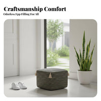 Multi-Functional Woven Pouf multi-use Use Ottoman Comfortable Footstool Soft Filling for Homeowners, Adults, Interior Design aficionados, Living Room, Bay opening, Balcony, Entryway