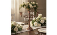 Vintage Taper Candlestick Holder Copper Candle Holder with Round Base Metal Candlestick with Round Base Stable for Centerpiece