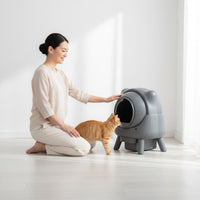 Large Capacity Automatic Feline Litter Box Anti Tracking Self Cleaning Litter Box Low Mess Automatic Feline Toilet App Control