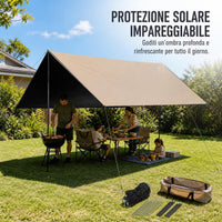 Outdoor Camping Tarp Tent Sunshade Canopy for BBQ Picnic