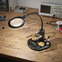 Soldering Station with Magnifier Flexible Helping Hands Soldering Tool Magnifying Glass with Light Lighted for Technicians