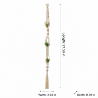 Macrame Plant Hanger, Handwoven Hanging Planters for Indoor Plants, Boho Design Rope Plant Hanger 55-80cm for Living Room Decor