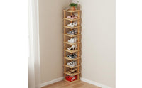 Space Saving Multi-Tier Shoe Rack Sturdy and Stable Narrow Shoe Rack Tool-No-Tool Assembly for Hallway, Closet