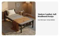 Space-Saving Single Folding Bed Installation-Effortless Single Foldable Bed Easy Assembly Portable Cot Rounded Corners for Caregivers, Office Workers, Small Areas, Guest Room, Hospital, Bedroom