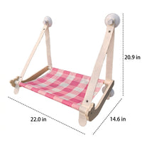 Cat Window Perch with Metal Frame, Strong Suction Cup Cat Bed and Hammock for Indoor Sunbathing, No Drill Cat Window Seat for Window Sill