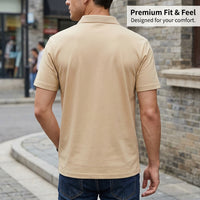 Men's Short Sleeve Collared Shirt for Business Casual Office Wear, Breathable 75% for Summer, Loose Fit Design