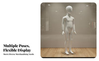 Long-Lasting Child Mannequin Sturdy Metal Base Full Body Child Mannequin Lightweight & Portable Toddler Clothing Display Form Easy Assembly for Visual Merchandisers, Fashion Designers, Shop Displays, Retail Shops, Trade Shows, Photography Studios