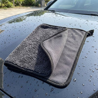 Highly Absorbent Drying Towel Microfiber Cloth, 600gsm Towel for Car Detailing and Cleaning Supplies, 40x60cm Dark Gray Bound Border Finish