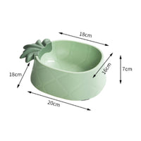 Non-Slip Pineapple Pet Bowl Social Media Design Cartoon Cat Bowl Large Capacity Decorative Pet Food Dish Easy to Clean for Cats, Kittens