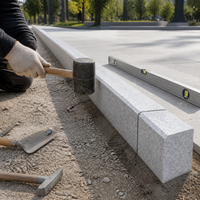 Granite Curbstone for Outdoor Landscaping and Construction, Sesame Ash/White
