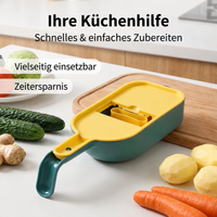 Vegetable slicer stainless steel blades, mandoline vegetable slicer with 5 blades, onion chopper with container, 10.5x29.5cm for salads