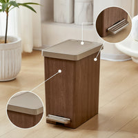 Trash Can with Lid Space-Saving Pedal Trash Can Garbage Bin Compact Wastebasket Minimalist for Families, Living Room, Bathroom