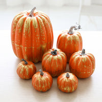 7 Pieces Artificial Pumpkins Textured Foam Pumpkins Realistic Pumpkin Set for Tabletop Styling