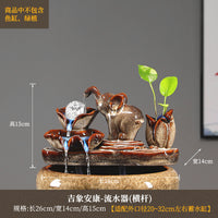 陶瓷自动循环水鱼缸流水增氧过滤器摆件鱼盆喷泉瀑布室内家用造景