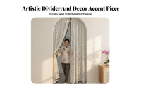 Translucent Floral Door Curtain Machine Washable Lace Translucent Door Panel