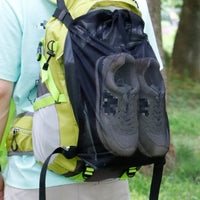 Drawstring Closure Backpack Expansion Bag Buckles Mesh Backpack Bag Coated Oxford Cloth