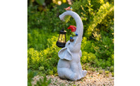 Textured Garden Elephant Statue Sculpted Elephant Statue Freestanding Garden Ornament Outdoor for Gardeners, Patio, Balcony, Bookshelf