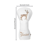 Shielding Embroidered Deer Headcover Synthetic Leather Course Wood Cover Secure Fit for Golfers