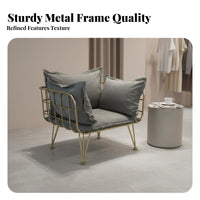 Industrial Design Wireframe Armchair Light Luxury 5-Seater Modular Sofa Minimalist Aesthetic Lounge Seating Effortless Assembly for Interior Designers, Apartment Dwellers, Living Room, Reception Area, Entertainment Space, Reading Nook