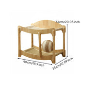 Two-Level Feline Bed Natural Finish Pet Furniture Stable Frame