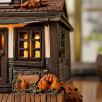 Vintage Light-up Pumpkin Cottage Halloween Lighted House with Pumpkins Miniature House with Warm Lights Autumn Pumpkin Cottage