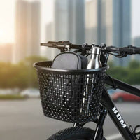 Plastic Cycle Basket Foldable Handlebar Basket Sturdy Lightweight for Biking, Commuting