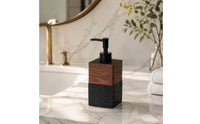 Soap Dispenser with Pump Wood-Grain Refillable Soap Bottle Minimalist Countertop Dispenser for Hotel