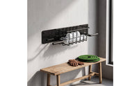 Wall-Mounted Golf Storage Rack Padded Golf Rack with Basket Metal Sports Equipment Organizer Space-Saving for Golfers, Garage, Entryway