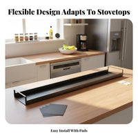 Tool-Effortless Installation Steel Cooktop Back Organizer No Drilling Required Attachable Cooktop Top Shelf Adjustable Size for Renters