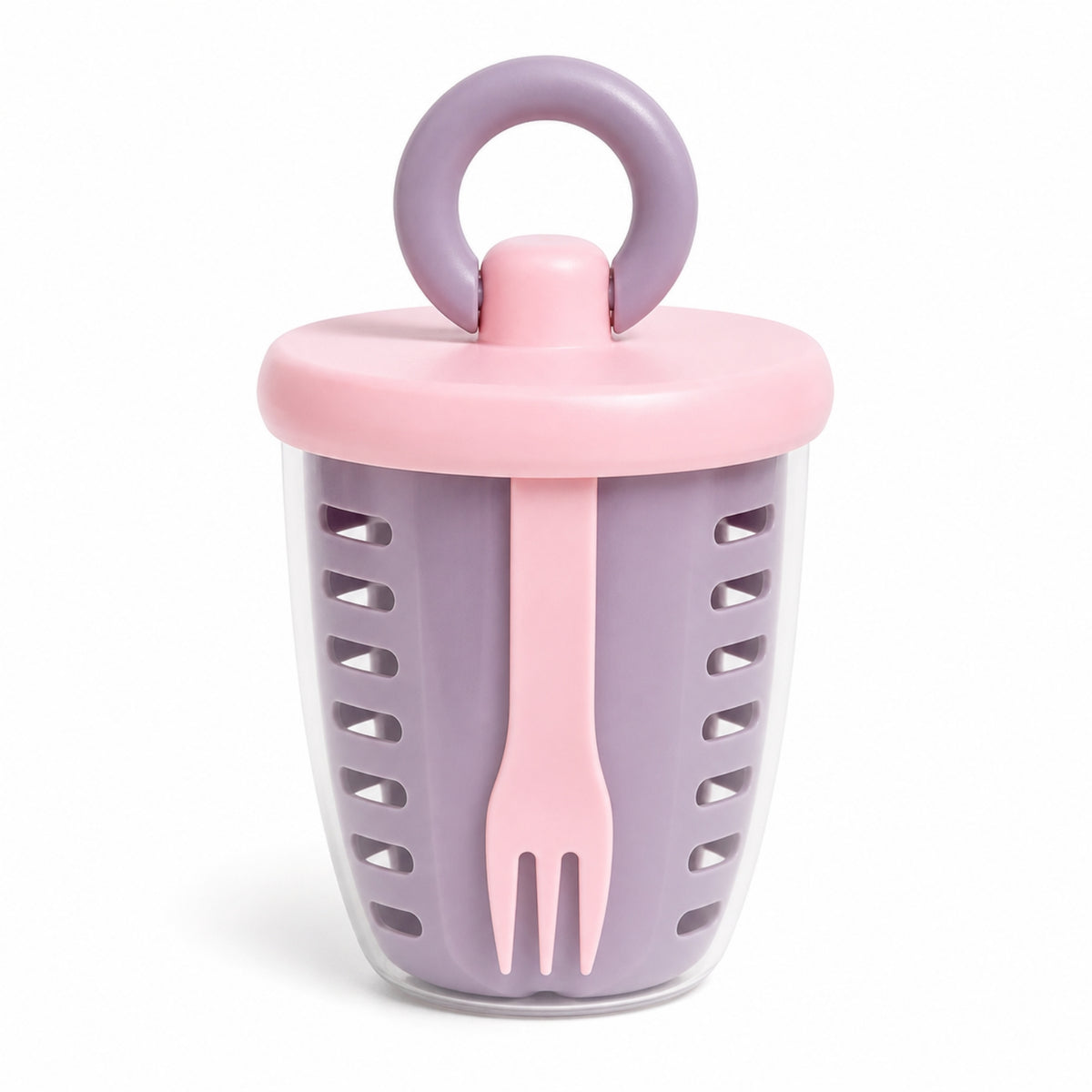 Double-Layer Salad Shaker Cup with Fork Leakproof Food Cup with Lid Reusable Container Transparent for Office Workers, Picnic