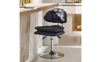 Height-Adjustable Swivel Vanity Chair Padded Swivel Stool with Backrest Cushioned Vanity Chair High-Density Foam for Makeup Room