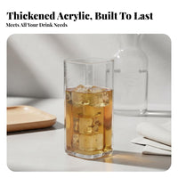 High Clarity Square Acrylic Cup Minimalist Design Transparent Square Tumbler Long-Lasting for Restaurant Owners, Students, Bar, Cafe, Office