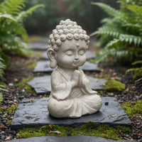 Meditating Buddha Statue Tranquil Decorative Rock-Look Buddha Sculpture Weather Resistant Garden Ornament for Stretching Exercises Practitioners