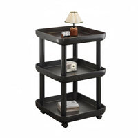 Minimalist Design 2-Tier Rolling Cart Compact Design Side Table Space-Saving Household Furniture Multifunctional for Apartment Dwellers, Prevent Slipping Ice Workers, Living Room, Bedroom, Small Areas, Balcony